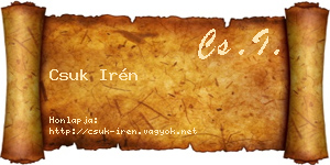 Csuk Irén névjegykártya